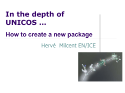 In the depth of UNICOS … How to create a new package