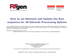 How to run Maintain and Update the Sort