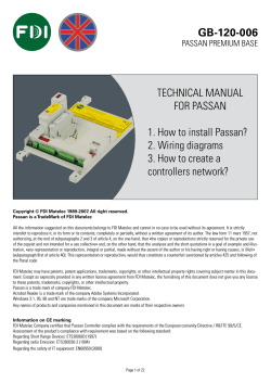 GB-120-006 TECHNICAL MANUAL FOR PASSAN 1. How to install Passan?