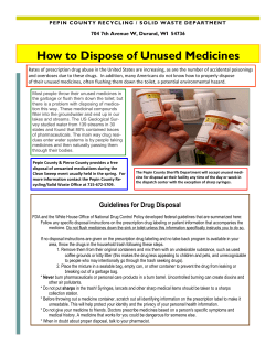 How to Dispose of Unused Medicines