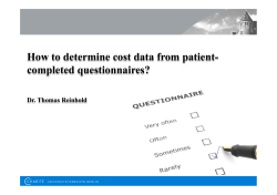 How to determine cost data from patient- completed questionnaires?