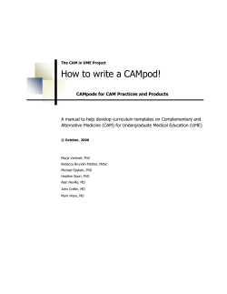 How to write a CAMpod!
