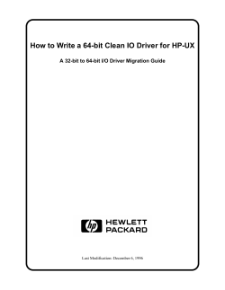How to Write a 64-bit Clean IO Driver for HP-UX