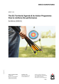 The EU Territorial Agenda &amp; its Action Programme: Kai Böhme (SWECO)