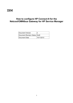 How to configure HP Connect-It for the Document Version 2