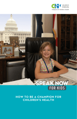 HOW TO BE A CHAMPION FOR CHILDREN’S HEALTH