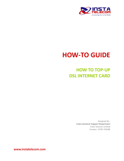HOW‐TO GUIDE HOW TO TOP‐UP DSL INTERNET CARD www.instatelecom.com