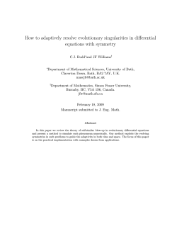 How to adaptively resolve evolutionary singularities in differential equations with symmetry
