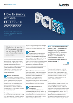 How to simply achieve PCI DSS 3.0 compliance