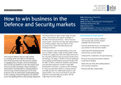 How to win business in the Defence and Security markets