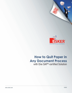 How to Quit Paper in Any Document Process with One SAP -certified Solution