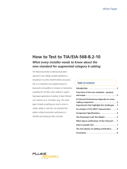 How to Test to TIA/EIA-568-B.2-10 White Paper