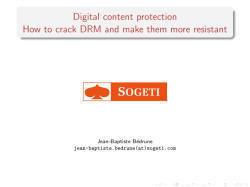 Digital content protection Jean-Baptiste B´ edrune