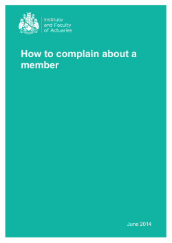 How to complain about a member  June 2014