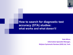 How to search for diagnostic test accuracy (DTA) studies: