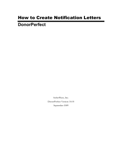 How to Create Notification Letters DonorPerfect  SofterWare, Inc.
