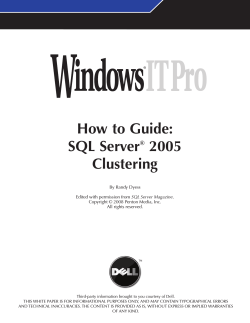 How to Guide: SQL Server 2005 Clustering