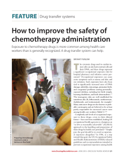 How to improve the safety of chemotherapy administration FEATURE |