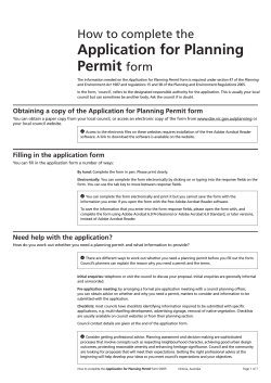 Application for Planning Permit How to complete the form