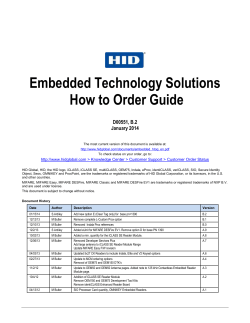 Embedded Technology Solutions How to Order Guide D00551, B.2 January 2014