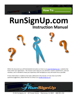 e ; hosts online race registrations.  This manual covers topics for...