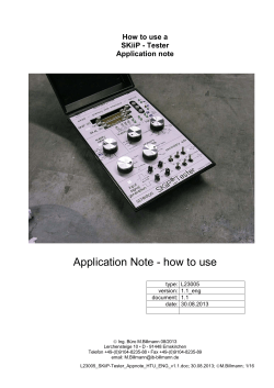 Application Note - how to use How to use a Application note