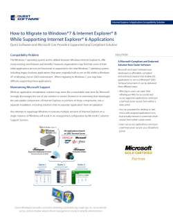 How to Migrate to Windows®7 &amp; Internet Explorer® 8