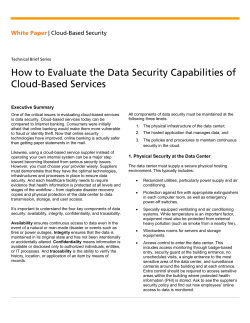 How to Evaluate the Data Security Capabilities of Cloud-Based Services White Paper