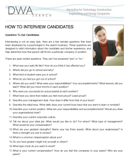 HOW TO INTERVIEW CANDIDATES