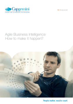 Agile Business Intelligence How to make it happen? BIM