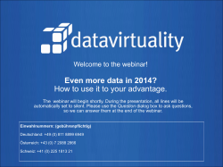 Even more data in 2014? ! Welcome to the webinar!