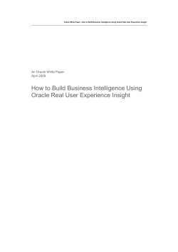 How to Build Business Intelligence Using Oracle Real User Experience Insight