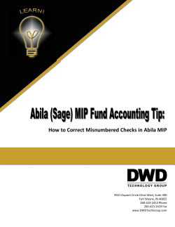 How to Correct Misnumbered Checks in Abila MIP