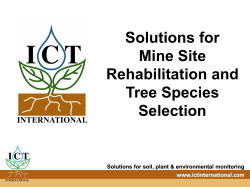 Solutions for Mine Site Rehabilitation and Tree Species