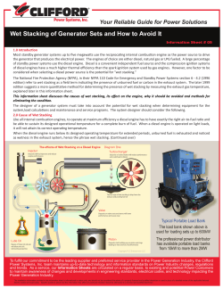Wet Stacking of Generator Sets and How to Avoid It