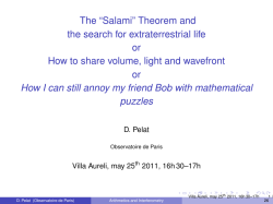 The “Salami” Theorem and the search for extraterrestrial life or