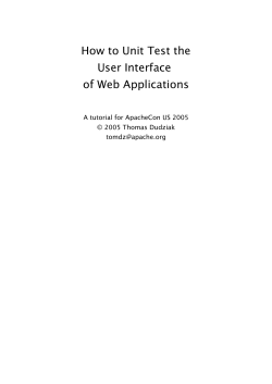 How to Unit Test the User Interface of Web Applications
