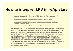 How to interpret LPV in roAp stars Hiromoto Shibahashi , Don Kurtz