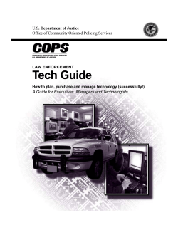 Tech Guide U.S. Department of Justice Office of Community Oriented Policing Services