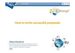 How to write successful proposals Chiara Pocaterra
