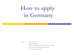 How to apply in Germany
