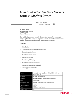 How to Monitor NetWare Servers Using a Wireless Device “How To” Article