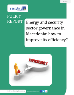 Energy and security sector governance in Macedonia: how to improve its efficiency?