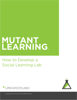 MUTANT LEARNING How to Develop a Social Learning Lab