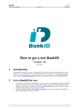 How to get a test BankID 1 Introduction