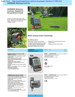 GARDENA Watering Controls GARDENA Watering Controls: Adapted to