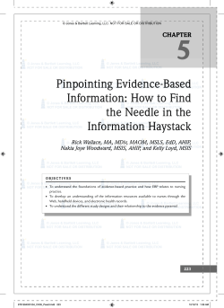 5 Pinpointing Evidence-Based Information: How to Find the Needle in the