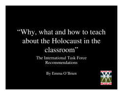 “Why, what and how to teach about the Holocaust in the classroom”