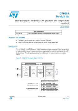 DT0004 Design tip How to interpret the LPS331AP pressure and temperature readings