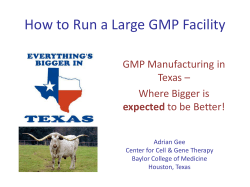 How to Run a Large GMP Facility GMP Manufacturing in Texas –